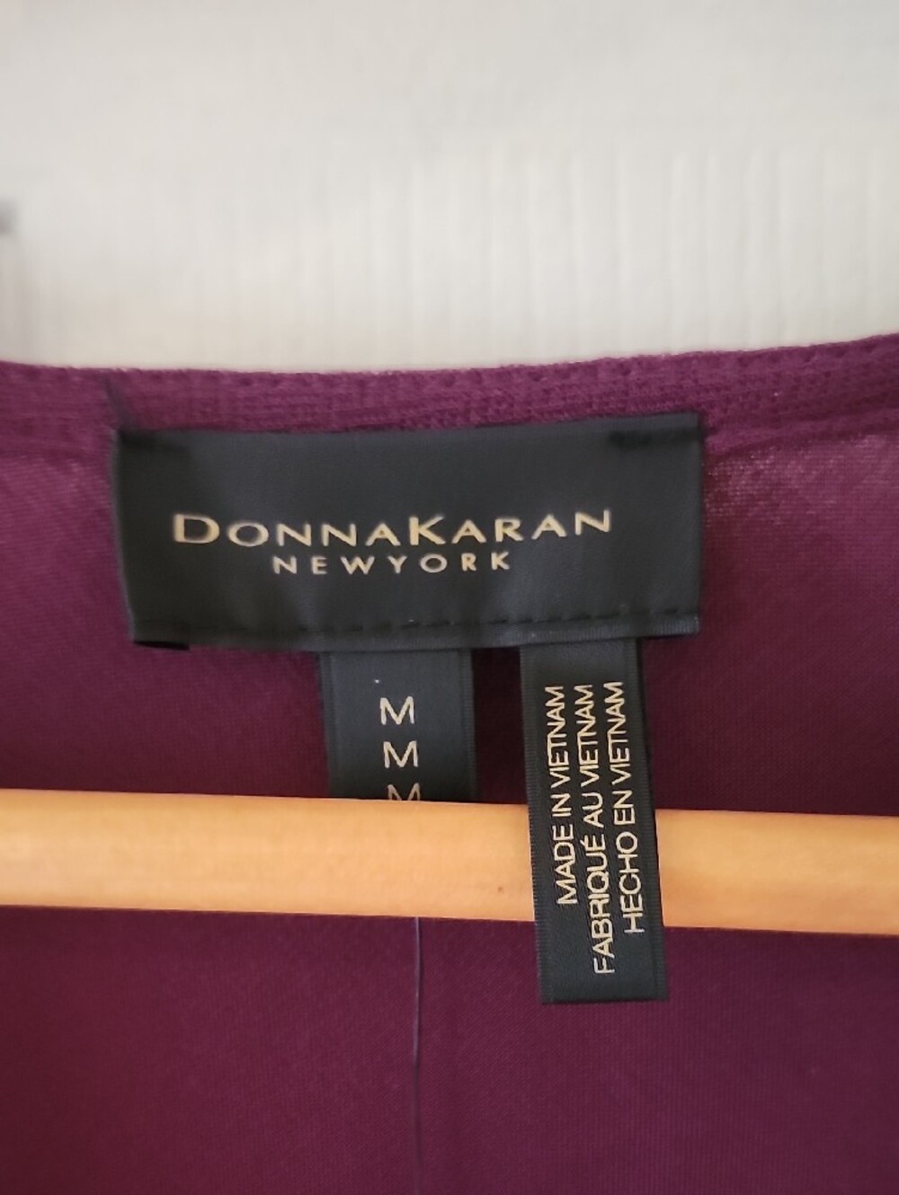 Donna Karan Plum Wrap-Style Long Sleeve Top - Picture 3 of 5